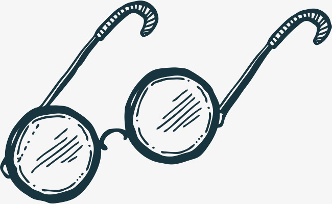 650x400 Round Retro Glasses, Cartoon Hand Drawing, Circular, Retro Png