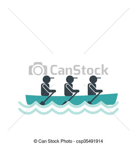 450x470 Rowing Race Icon In Flat Style Isolated On White Background Vector