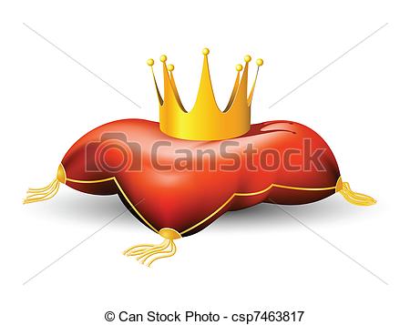 450x357 Royal Crown On The Pillow With Tassels Vectors Illustration