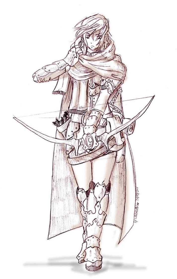 712x1123 Rpg Character Outline Elf Rogue Female