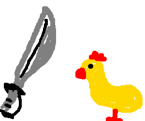 300x250 Le Chuck Sword Fighting With A Rubber Chicken