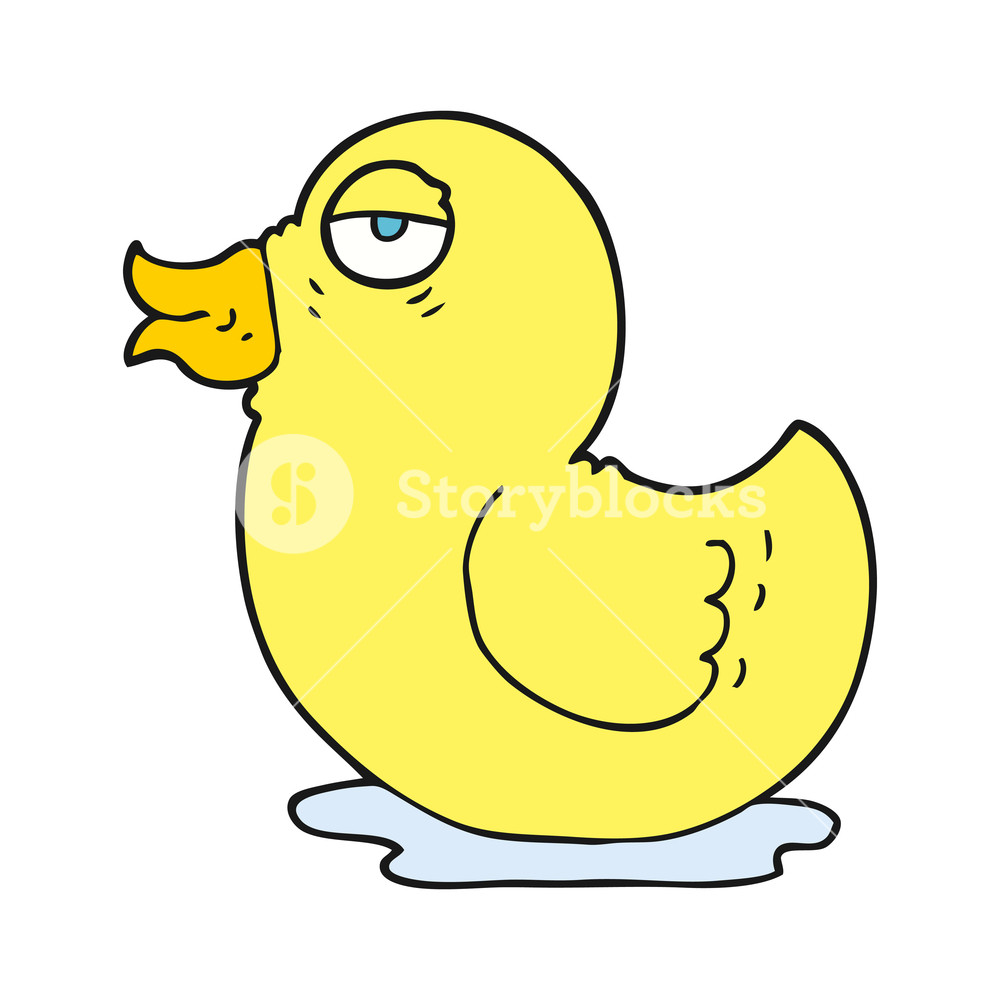 1000x1000 Freehand Drawn Cartoon Rubber Duck Royalty Free Stock Image