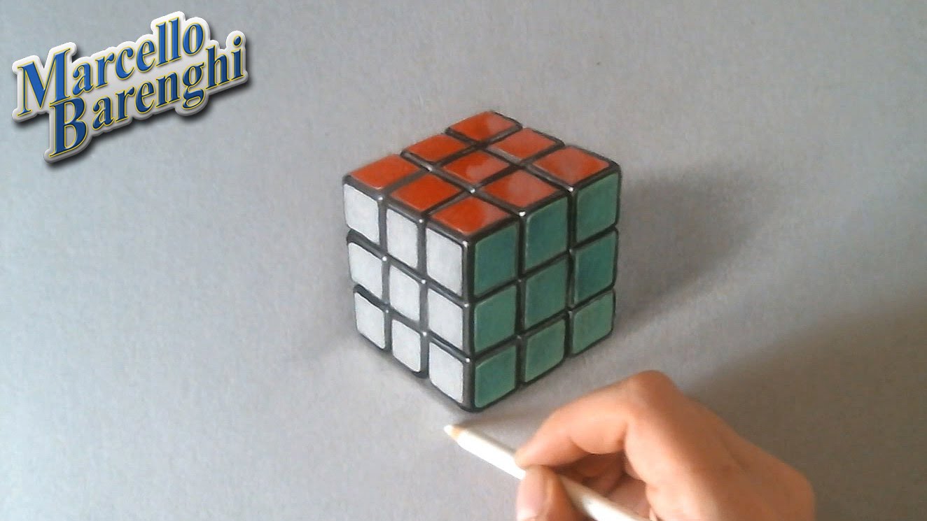 1324x745 Drawing And Coloring Rubiks Cube 3d Illusion