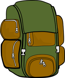 250x300 Vector Illustration Of A Rucksack. Drawing