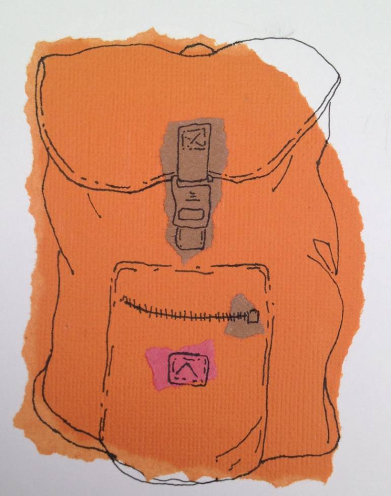 770x976 Saatchi Art Orange Rucksack Drawing By Chris Jones