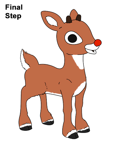 386x500 How To Draw Rudolph The Red Nosed Reindeer