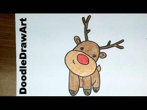 480x360 Drawing How To Draw A Cute Cartoon Rudolph Reindeer Baby