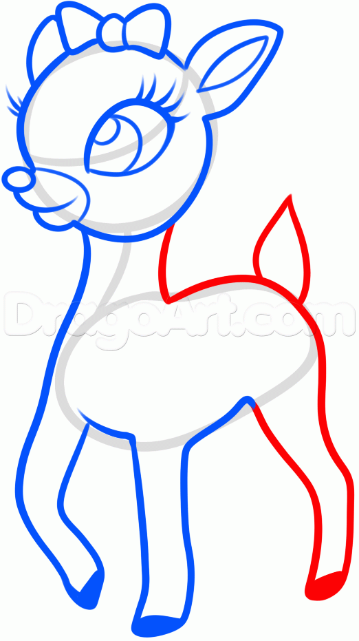 522x931 How To Draw Clarice The Reindeer Step 6 Art Female