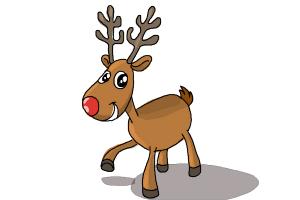300x200 How To Draw Rudolph The Red Nosed Reindeer