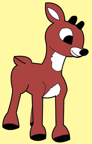 300x470 How To Draw Rudolph The Red Nosed Reindeer Step By Step Drawing