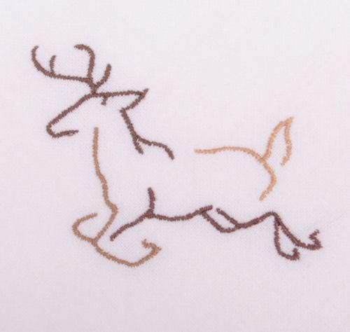500x474 Running Deer Outline White Flour Sack Dish Towel