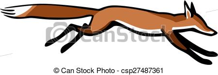 450x156 Quick Fox. Vector Illustration A Red Fox Running Fast Clip Art