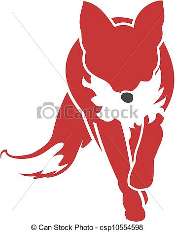 355x470 Running Fox Icon 02. Stylized Icon Of A Fox In Motion Eps