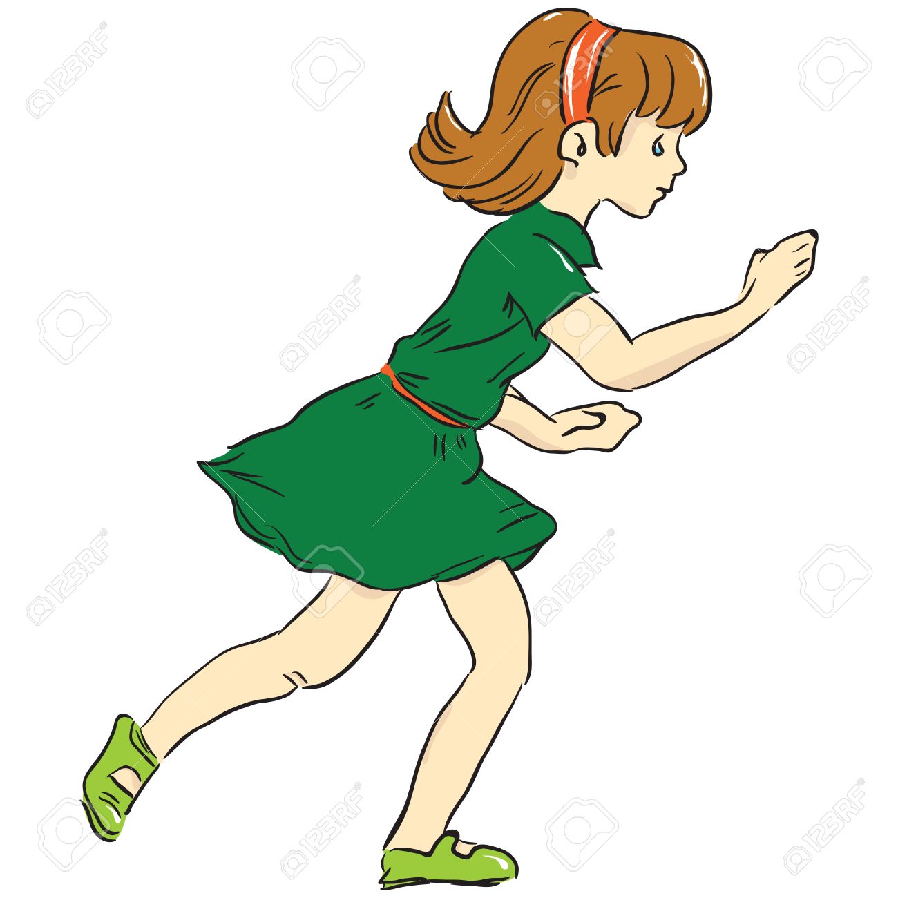 1300x1300 Running Girl. Game. Dress. Childhood. Royalty Free Cliparts