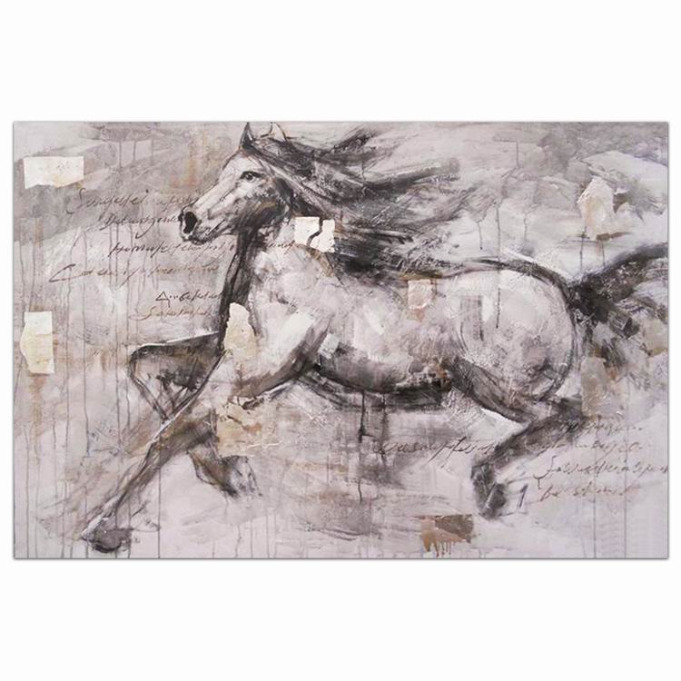 750x750 Impressionist Home Goods Modern Abstract Running Horse Oil