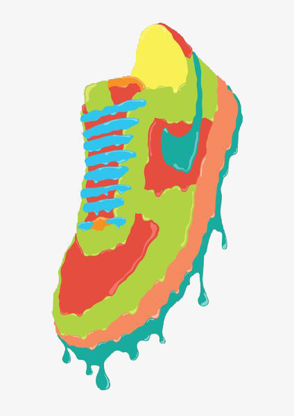 424x600 Colored Sneakers, Drawing Sneakers, Sports Shoes Illustration