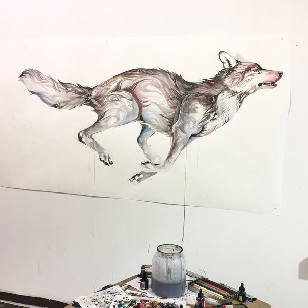 600x600 Running Wolf By Lucky978 Dibujos Tattoo, Tatoo
