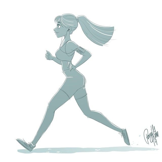 640x640 Running Drawing Woman
