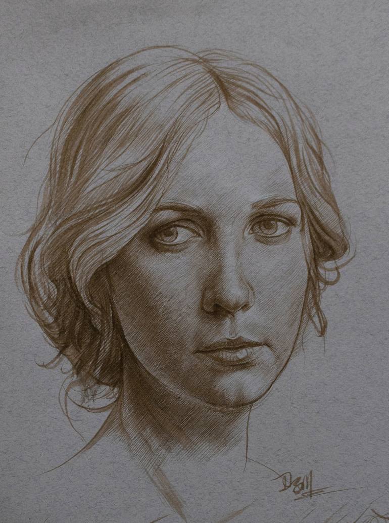 770x1035 Saatchi Art Portrait Of A Russian Girl Drawing By William Wu