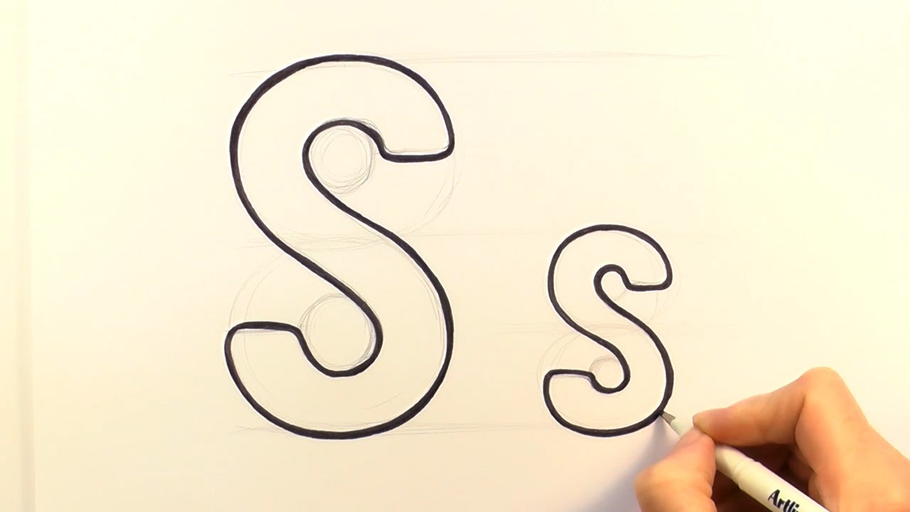 1280x720 How To Draw A Cartoon Letter S And S