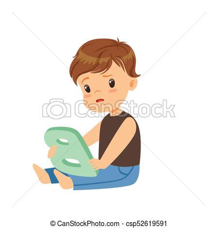 450x470 Sad Little Boy Sitting On The Floor And Trying Correctly Eps