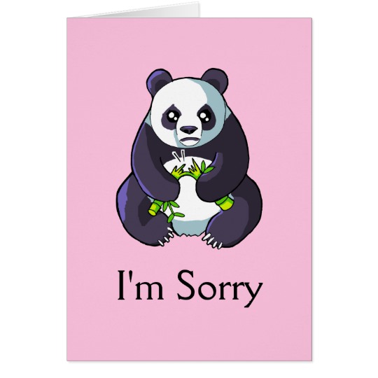 540x540 I'M Sorry Cute Sad Panda Drawing Card Template