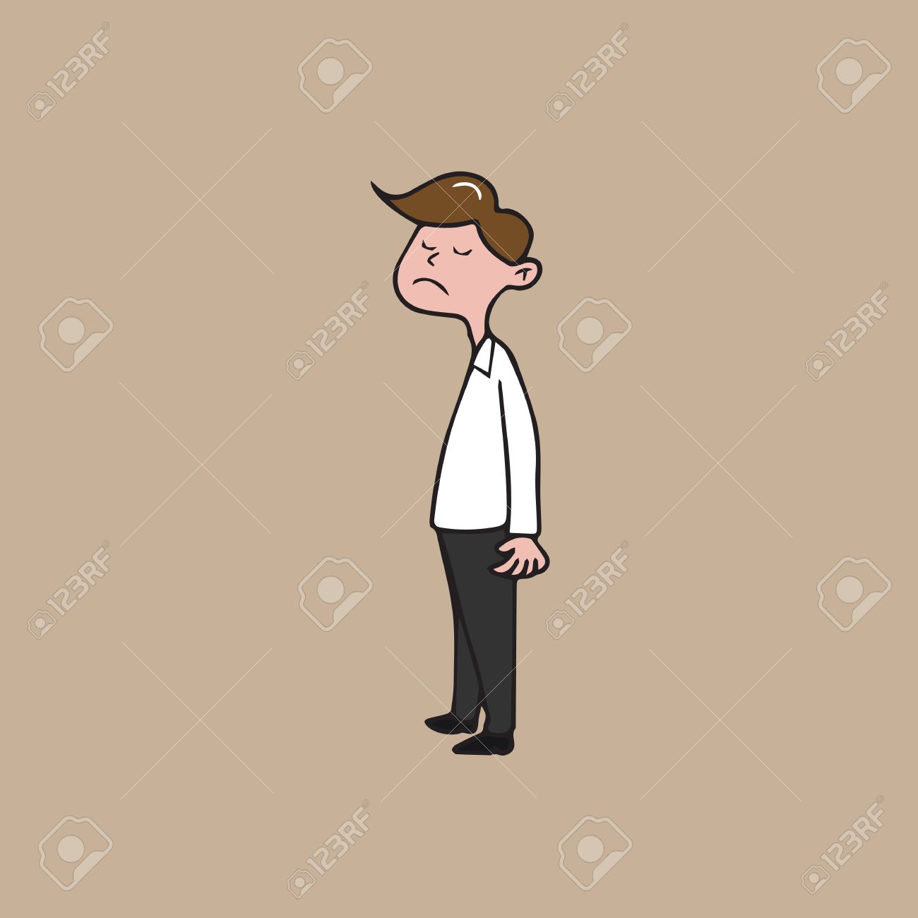 1300x1300 Man Standing Sad Cartoon Drawing Royalty Free Cliparts, Vectors