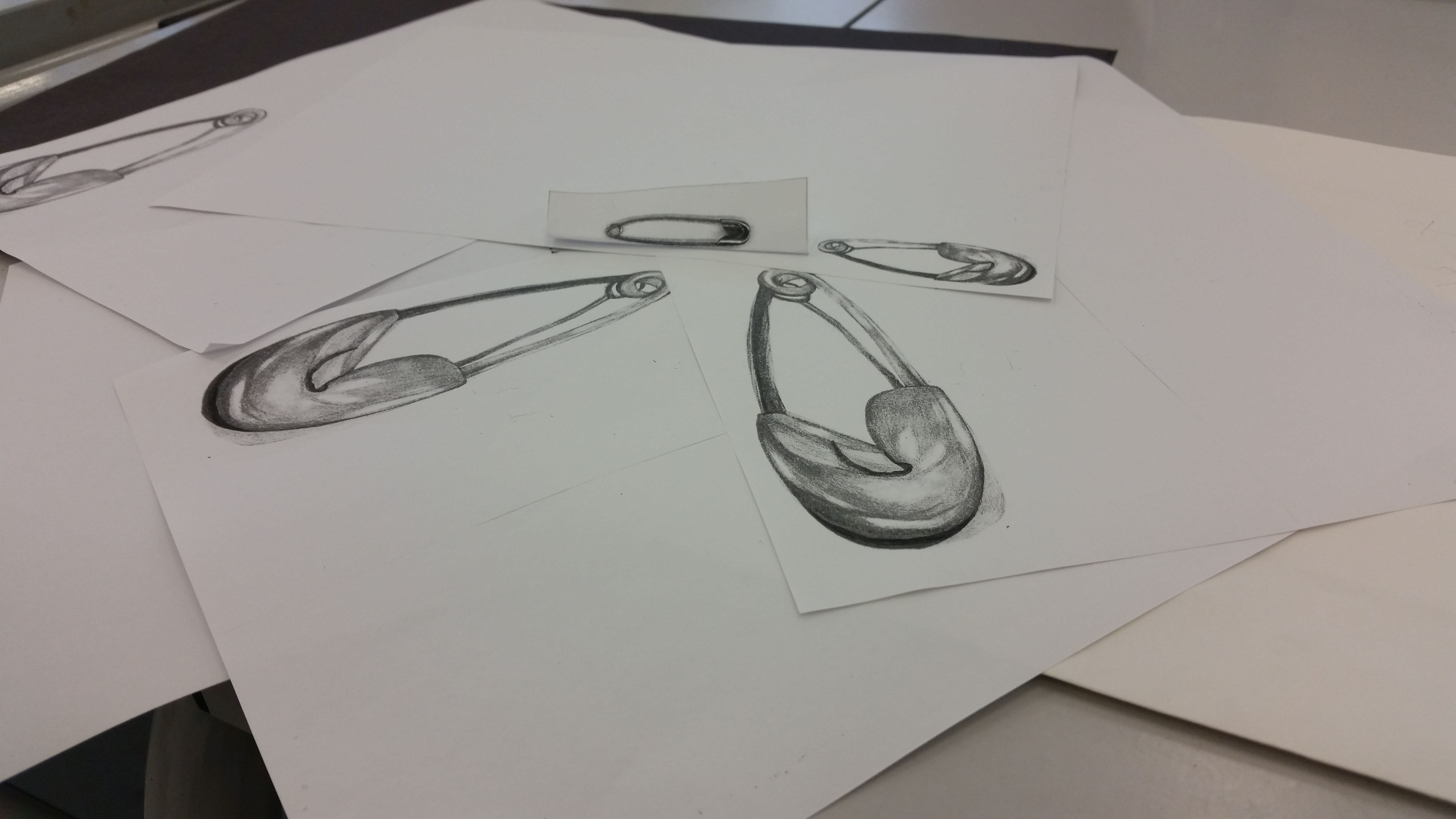 5312x2988 Safety Pin Drawing Photocopied Reduced In Size Drawing