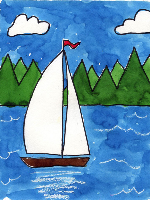 525x700 Sailboat On A Lake
