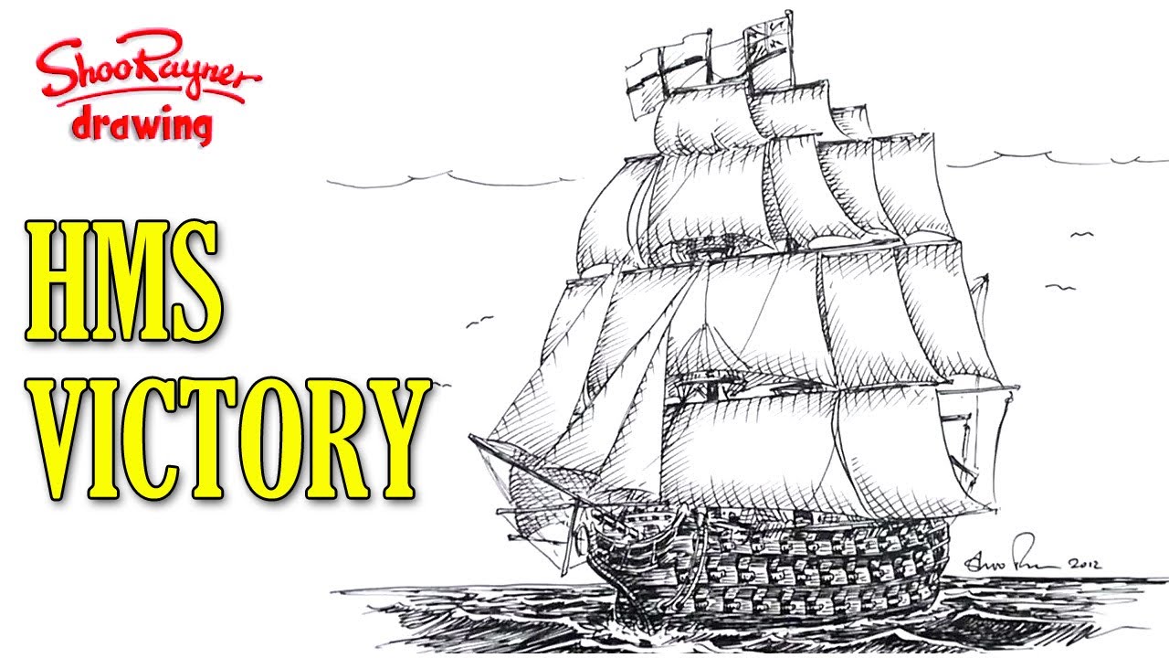1280x720 How To Draw A Man Of War Sailing Ship