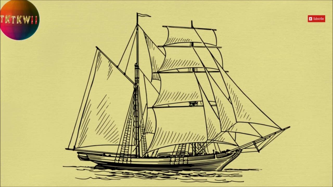1280x720 How To Draw A Sailing Ship