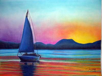 400x300 Sailboat Sunset Teen Artphoto About Sunset, Sailboat, Drawing