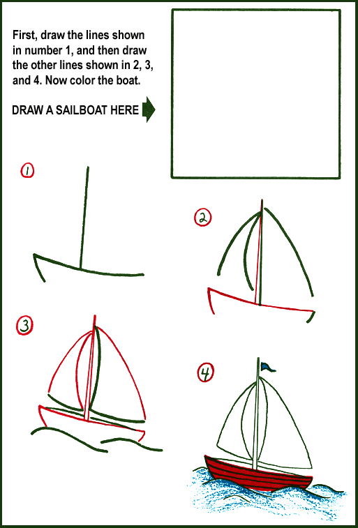 513x757 How To Draw A Sailboat Kids Drawing Lesson. Kids Fun