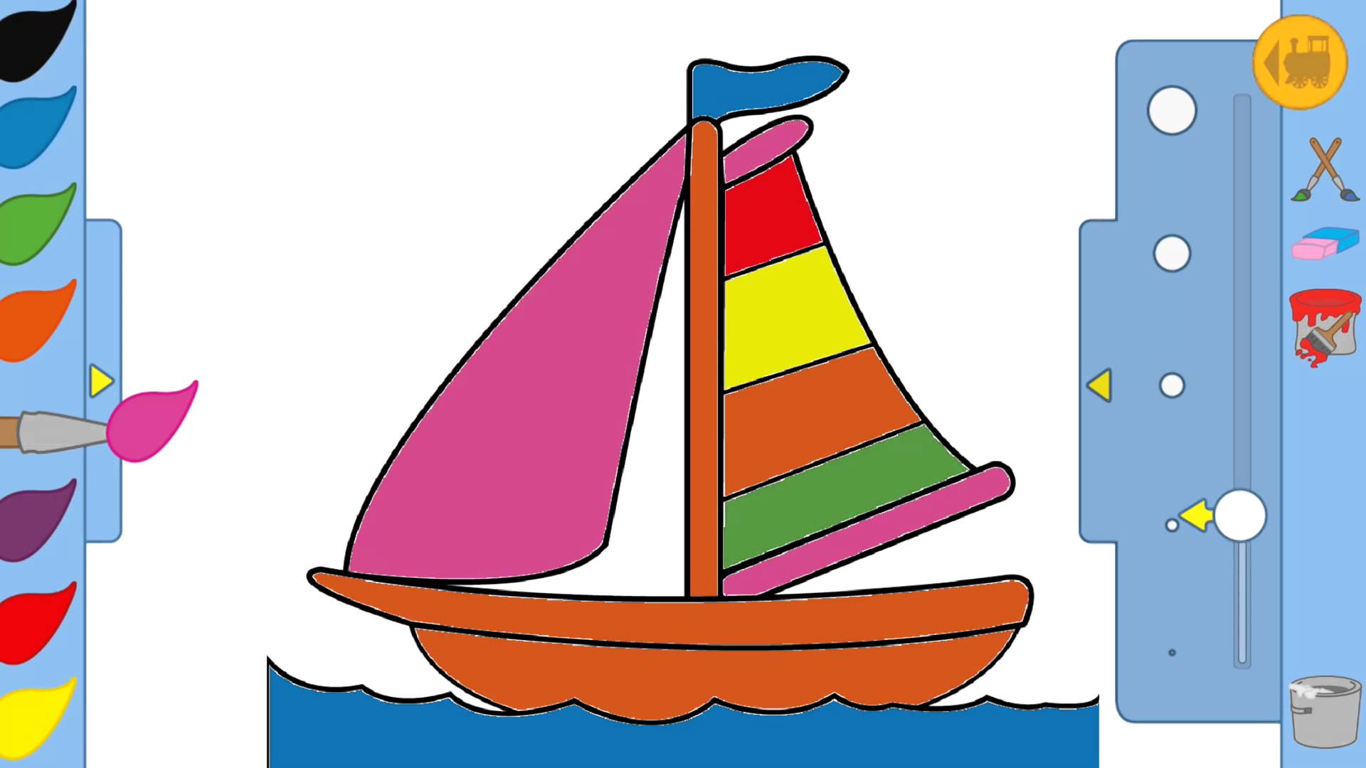 1920x1080 Kids Drawing Game Boat
