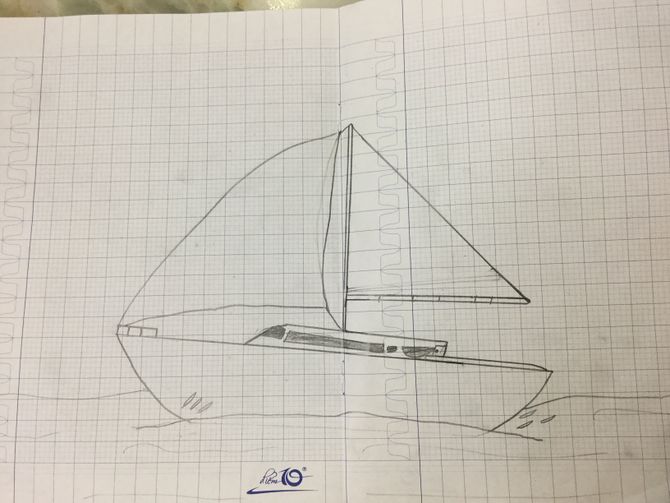 670x503 How To Draw A Sailboat 7 Steps (With Pictures)