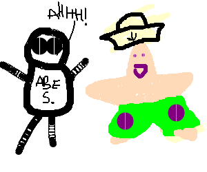 300x250 Abe S. Scared By Patrick Star In A Sailor Hat.
