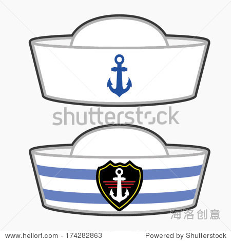 450x470 Sailor Cap. Vector Illustration Isolated On White Background Eps10