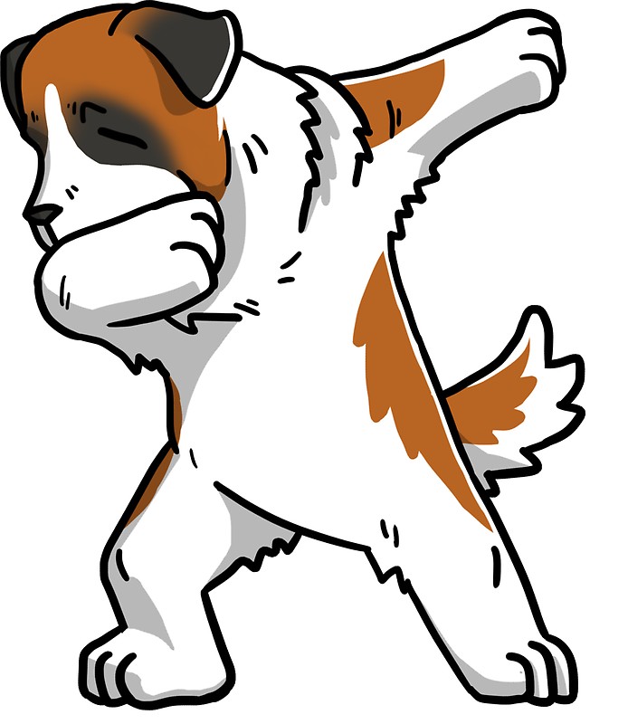 694x800 Funny Dabbing Saint Bernard Dog Stickers By Ilovepaws Redbubble