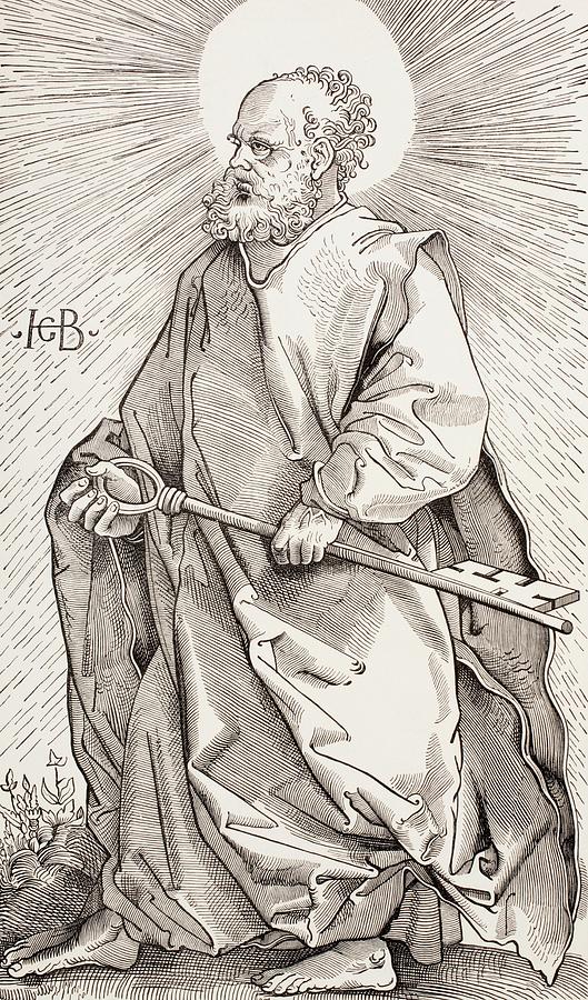 529x900 St Peter Holding The Keys Of The Kingdom Of Heaven Drawing By