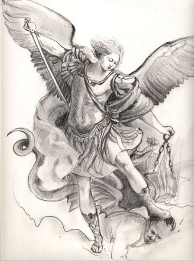 399x538 Pencil Drawing Of St. Michael