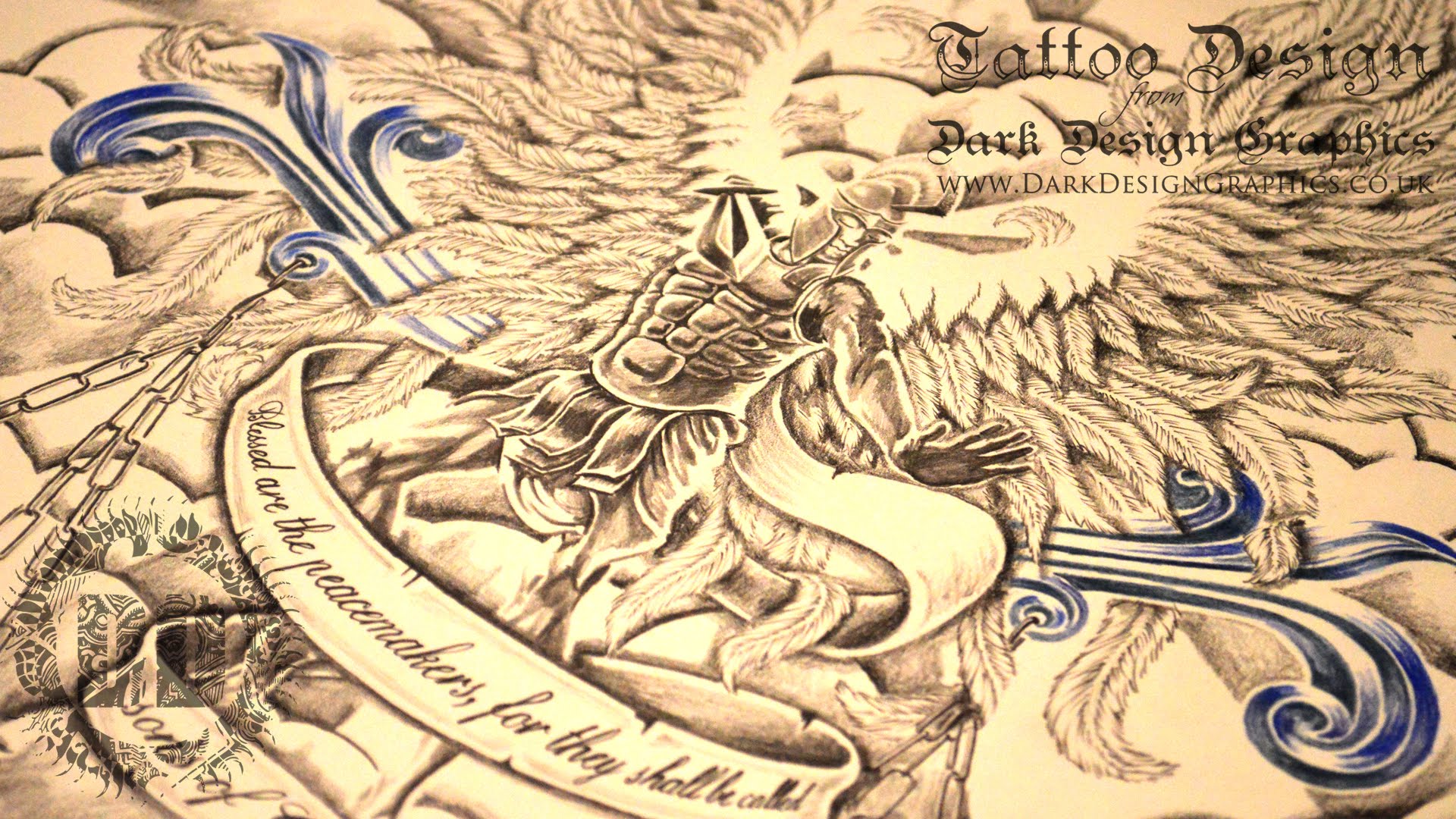 1920x1080 St. Michael Tattoo Design