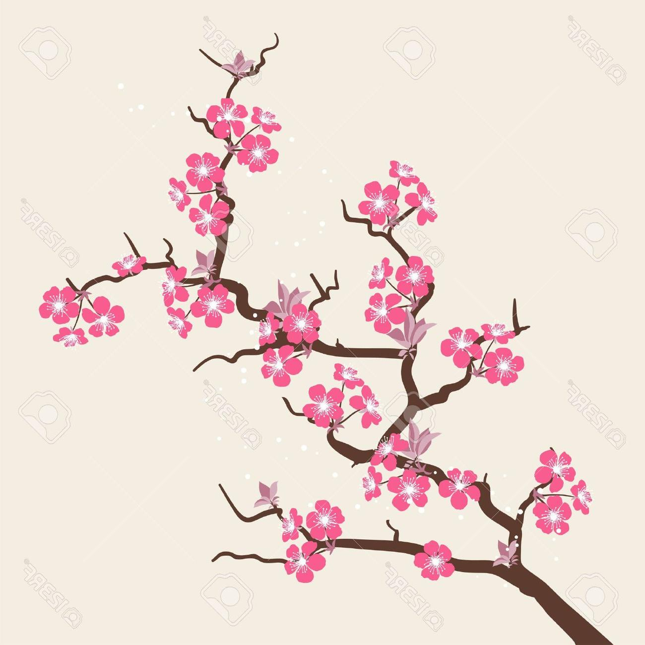 1300x1300 Sakura Flower Drawing Best Card With Stylized Cherry Blossom