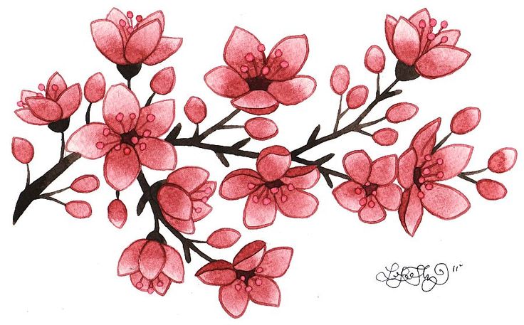 736x457 Sakura Flower Embossing