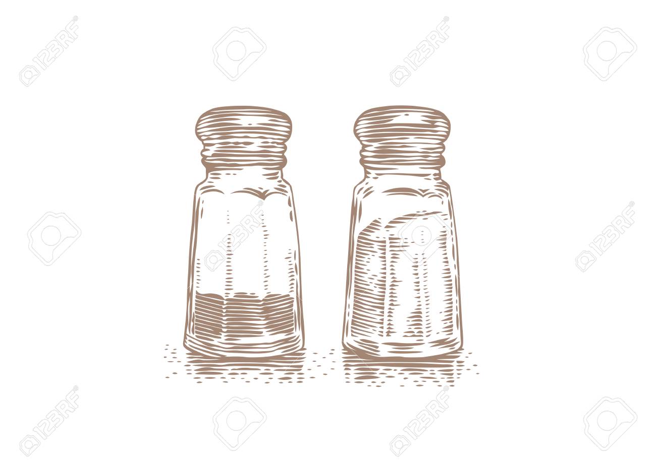 1300x919 Glass Salt And Pepper Shaker On A White Background Royalty Free