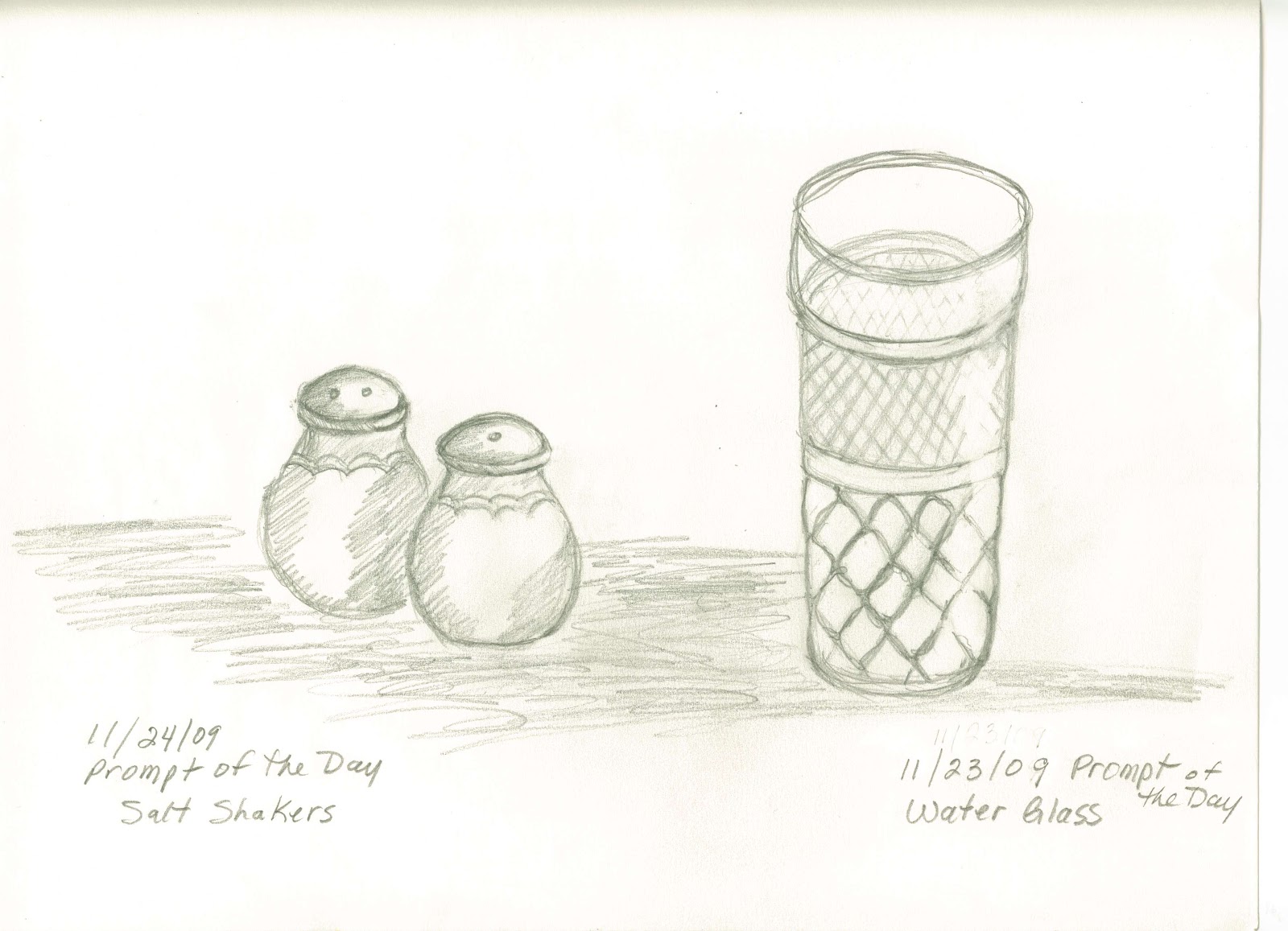 1600x1157 Sketches And Things Drinking Glass With Salt And Pepper Shakers