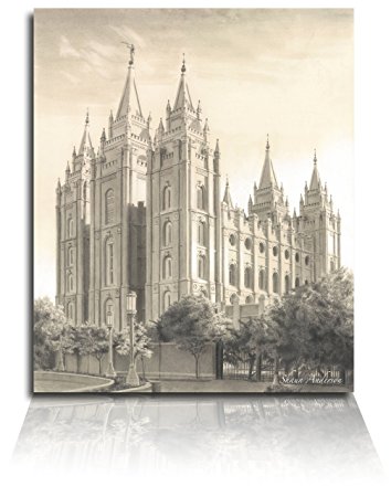 354x450 Lds Salt Lake City Utah Temple Drawing 8x10 Wall Art