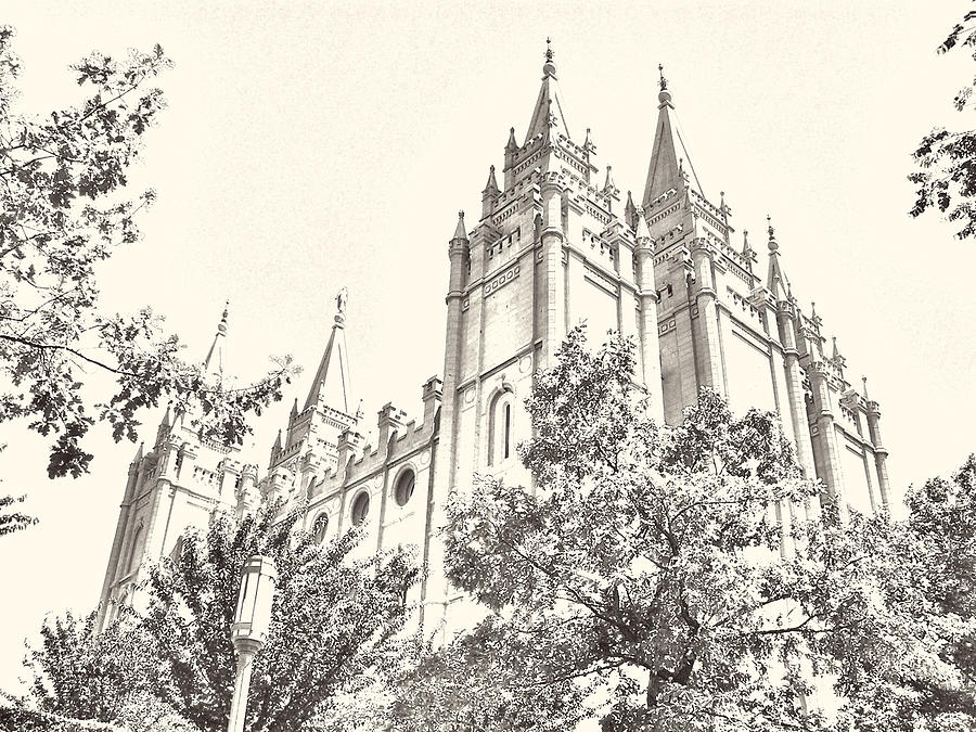 900x675 Salt Lake Temple Sketch Photograph By Misty Alger