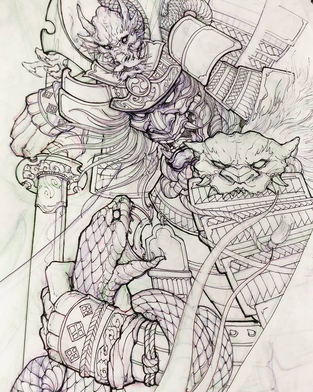 1080x1350 Samurai And Snake.