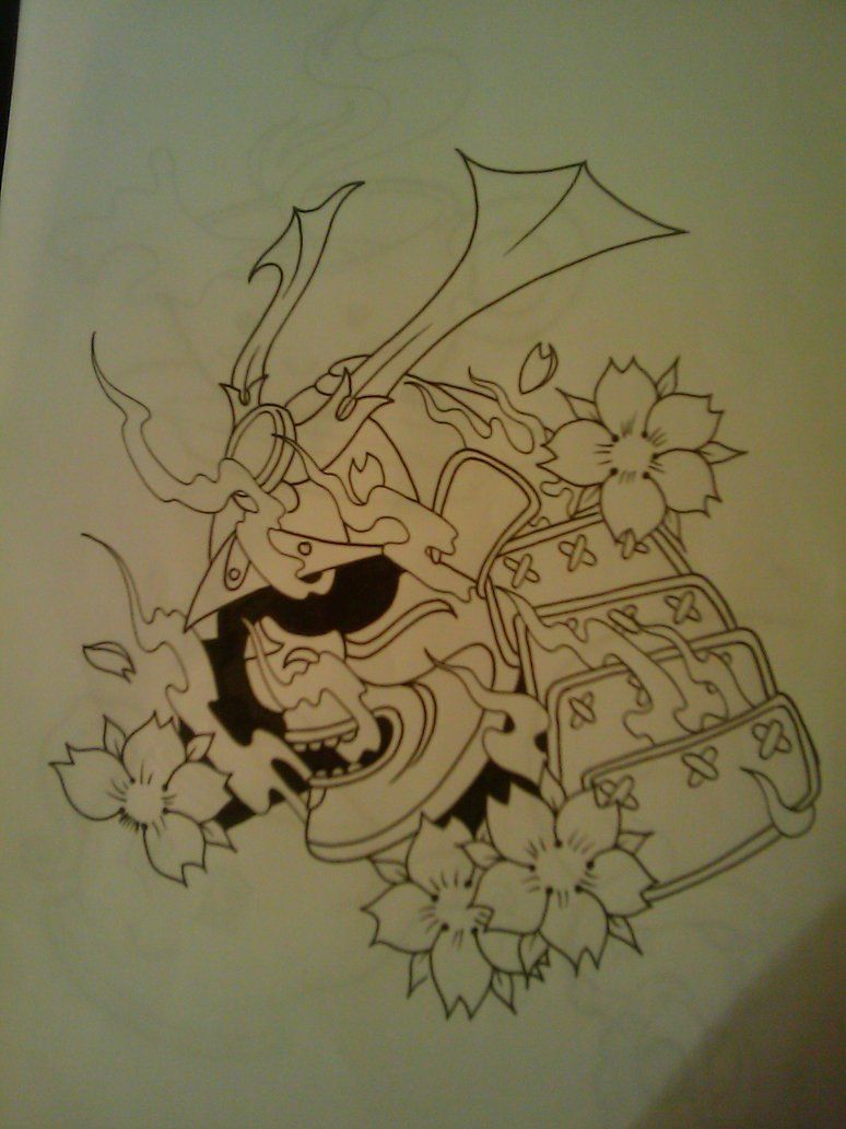774x1032 A Traditional Japanese Samurai Helmet Tattoo By Dude Skinz