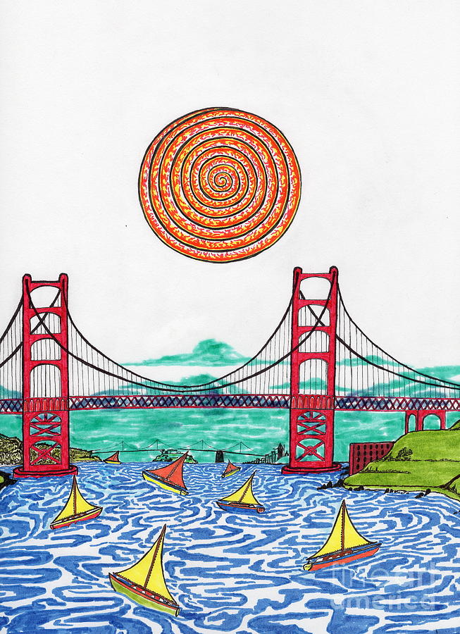 653x900 Sailing On San Francisco Bay Drawing By Michael Friend